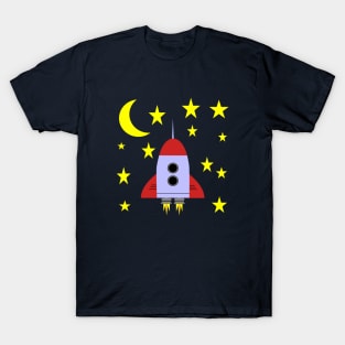 Rocket Ship In Space T-Shirt